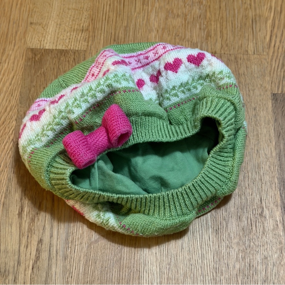 Janie and Jack 0-6 MONTHS Green Wool Knit Hat